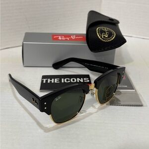 Ray-Ban Sunglasses RB0316-S MEGA CLUBMASTER 901/31 Black / Gold with G-15 53 mm